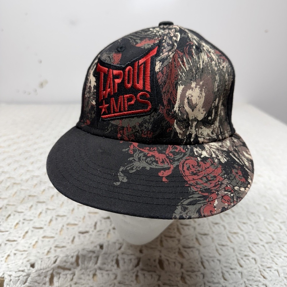 TapOut Hat Cap Mens Size S/M Black Red Embroidery Cotton Blend